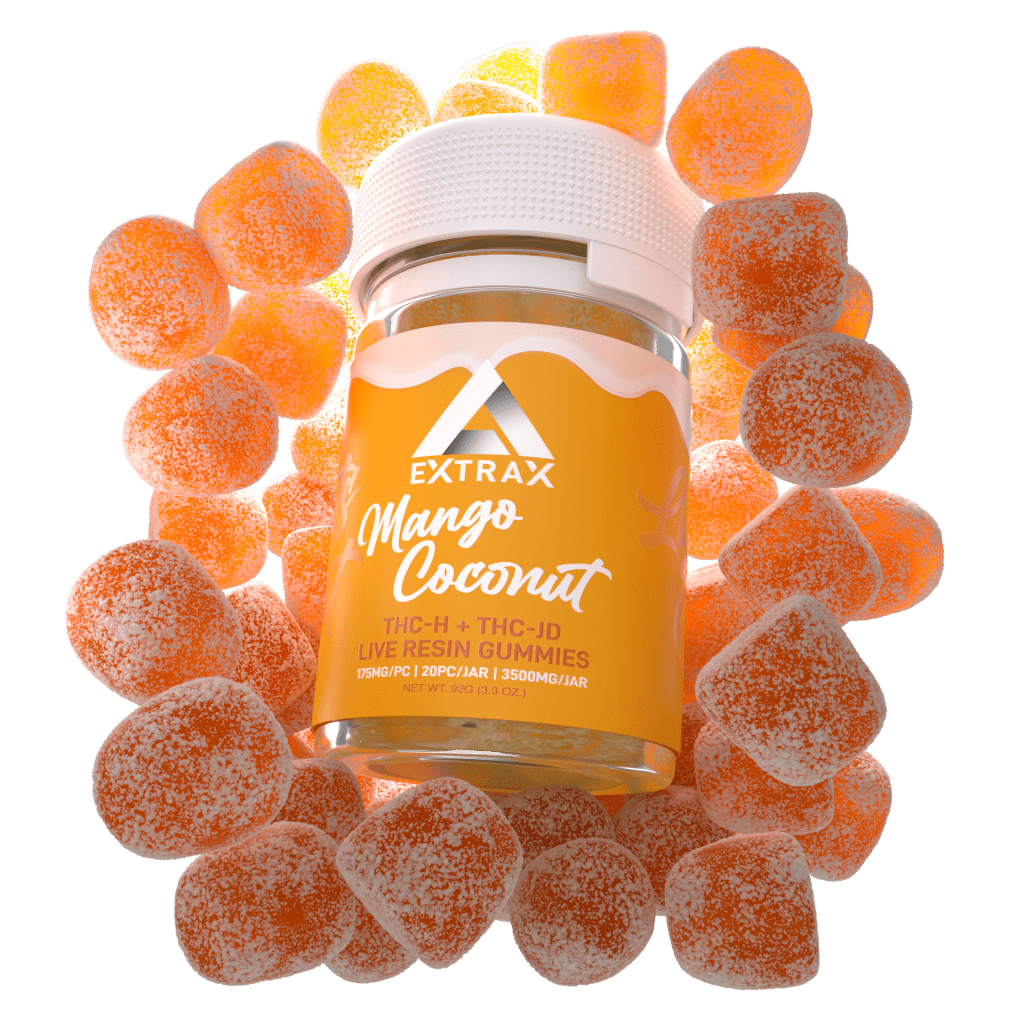 Delta Extrax Mango Coconut THCh THCjd Gummies 3500mg - Indakouch