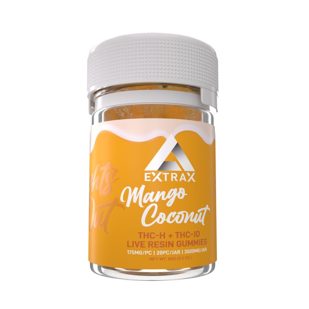 Delta Extrax Mango Coconut THCh THCjd Gummies 3500mg - Indakouch