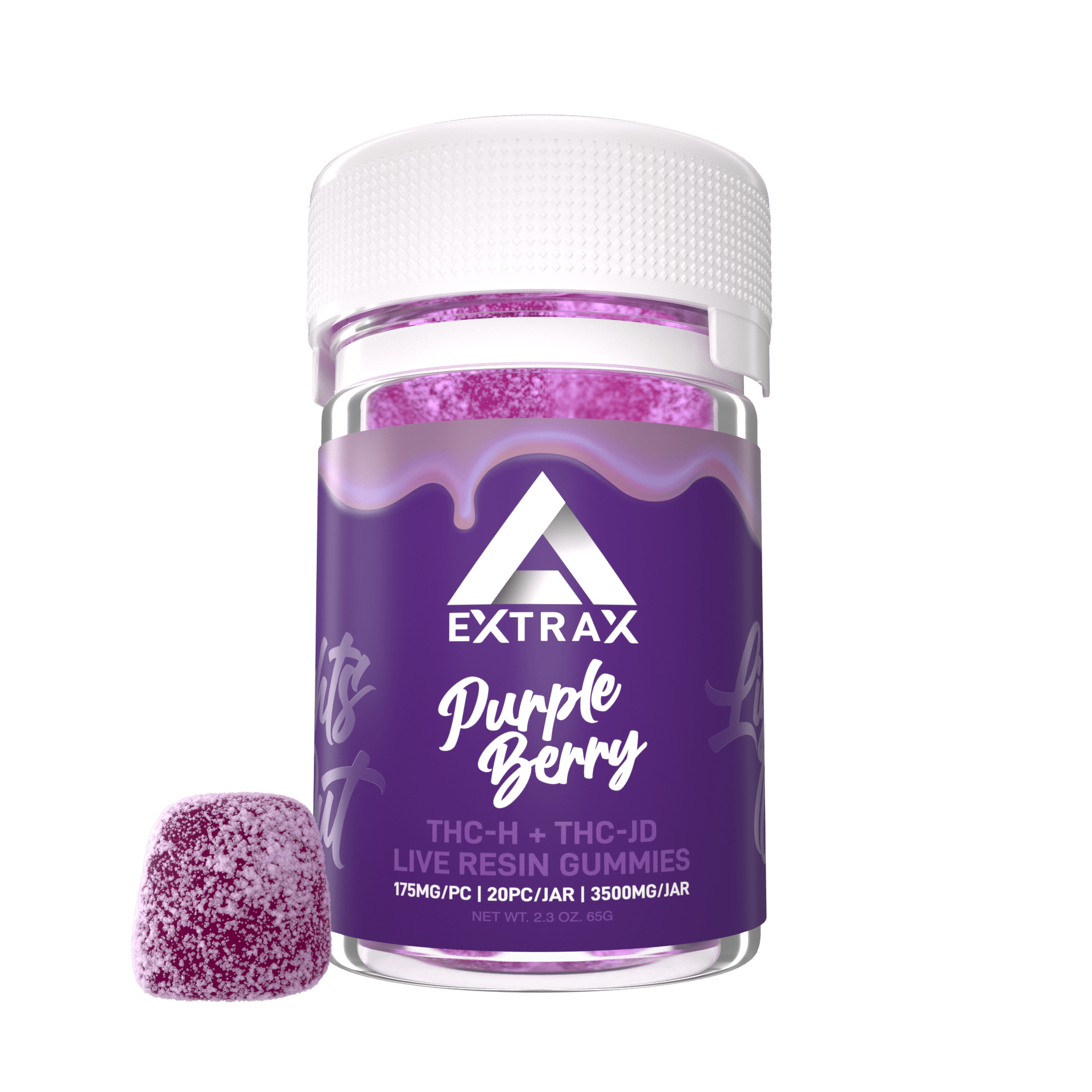 Delta Extrax Purple Berry THCh THCjd Gummies 3500mg - Indakouch