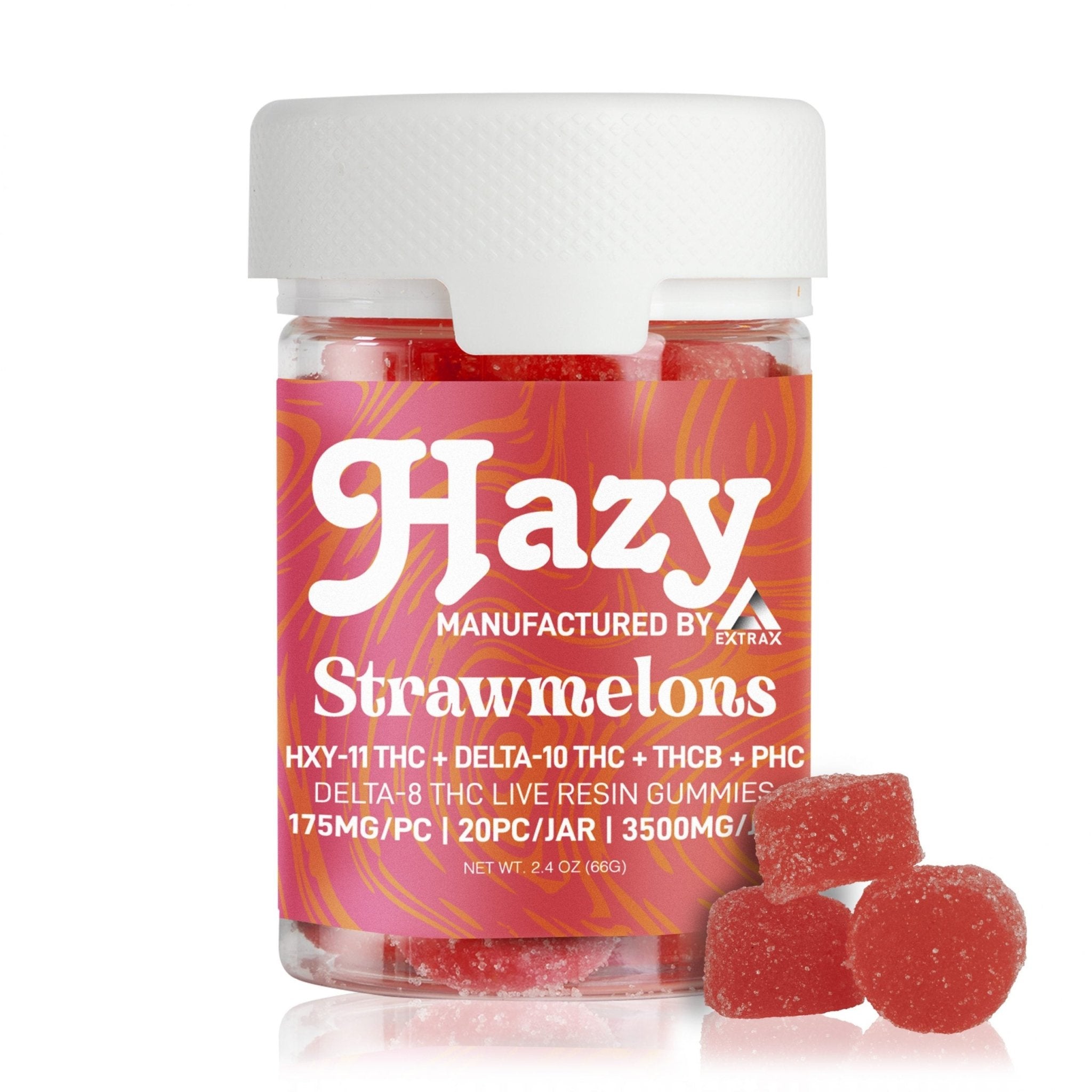 Hazy Extrax Strawmelons Gummies Live Resin 3,500mg - Indakouch