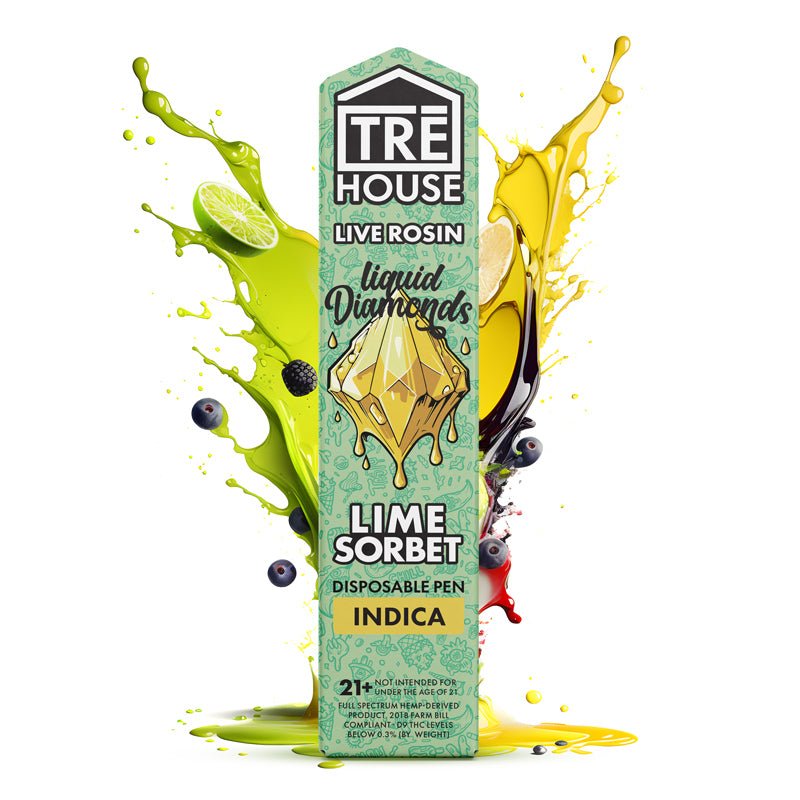 Live Rosin Liquid Diamonds Vape Pen + D8 + D9 + D10 + HHC + THCP – Lime Sorbet – Indica – 2g - Indakouch