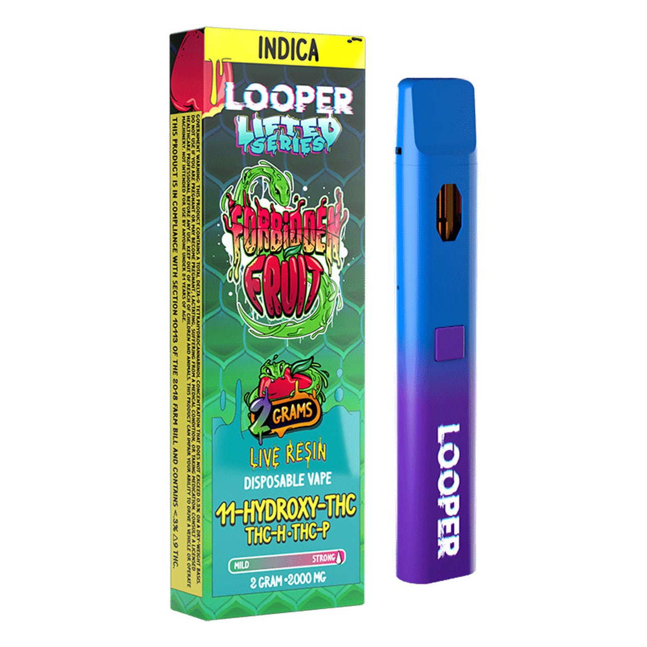 Looper Lifted Series Forbidden Fruit Indica Live Resin Disposable Vape Device 2G - Indakouch