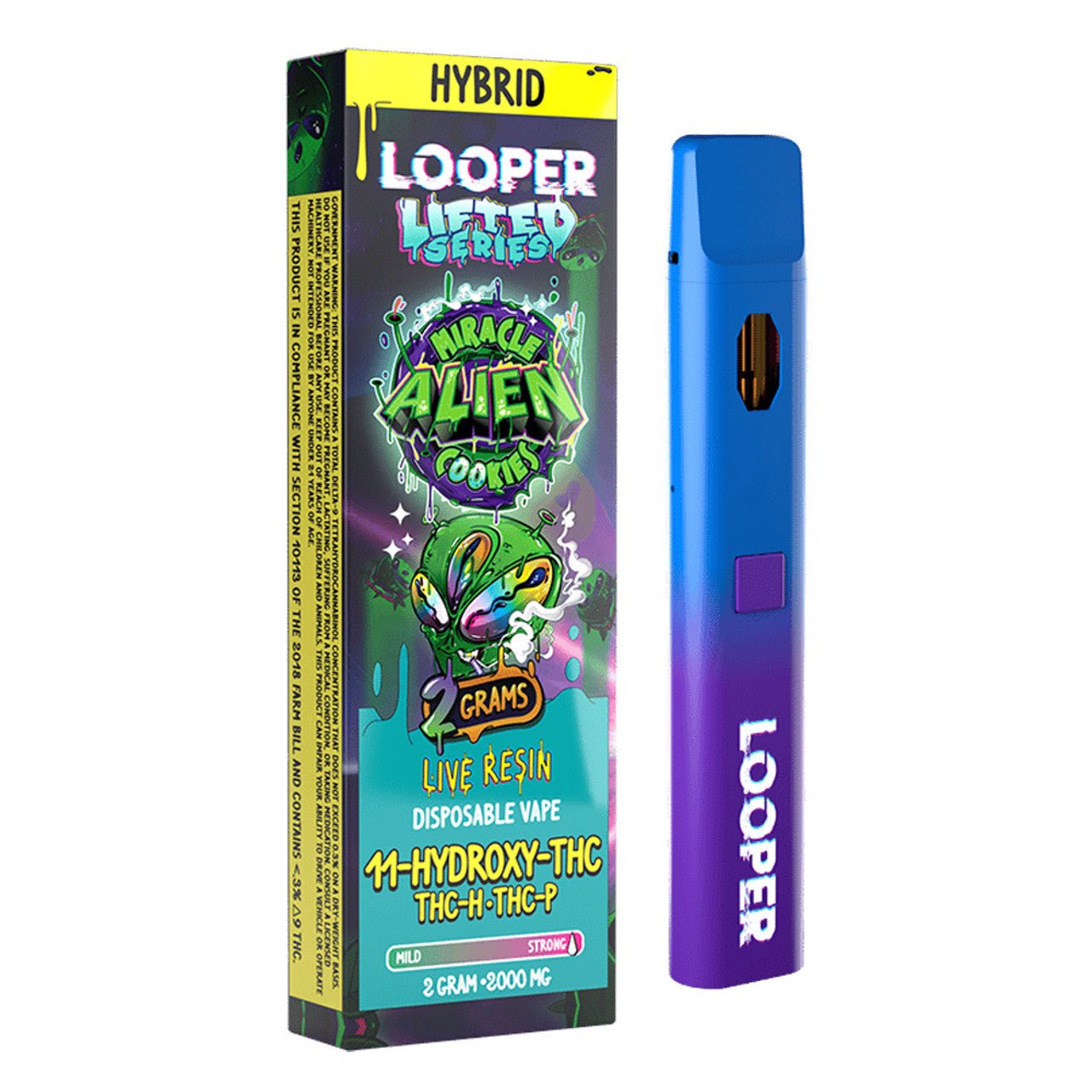 Looper Lifted Series Forbidden Fruit Indica Live Resin Disposable Vape Device 2G - Indakouch