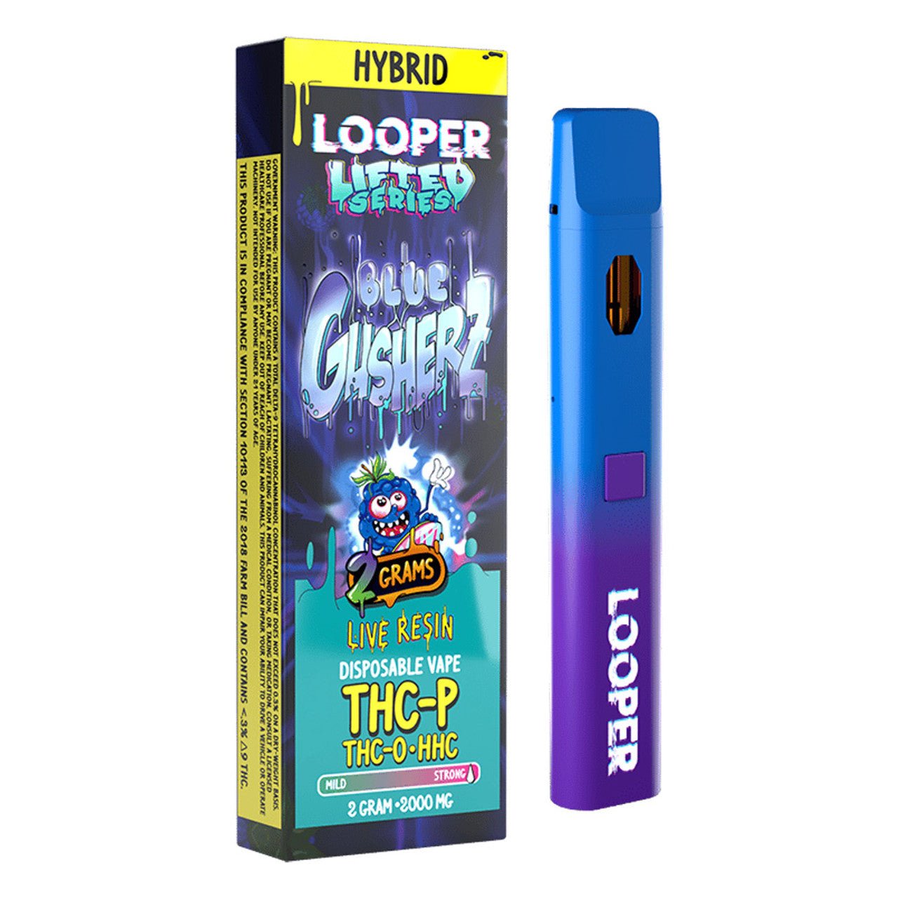 Looper Lifted Series Live Resin Blue Gusherz Hybrid Vape Pen 2G - Indakouch