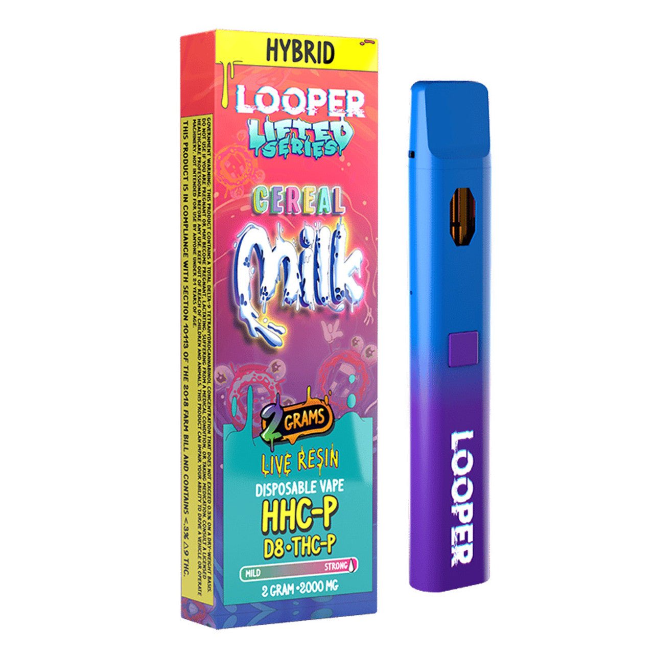 Looper Lifted Series Live Resin Cereal Milk Hybrid Disposable Vape Pen 2G - Indakouch