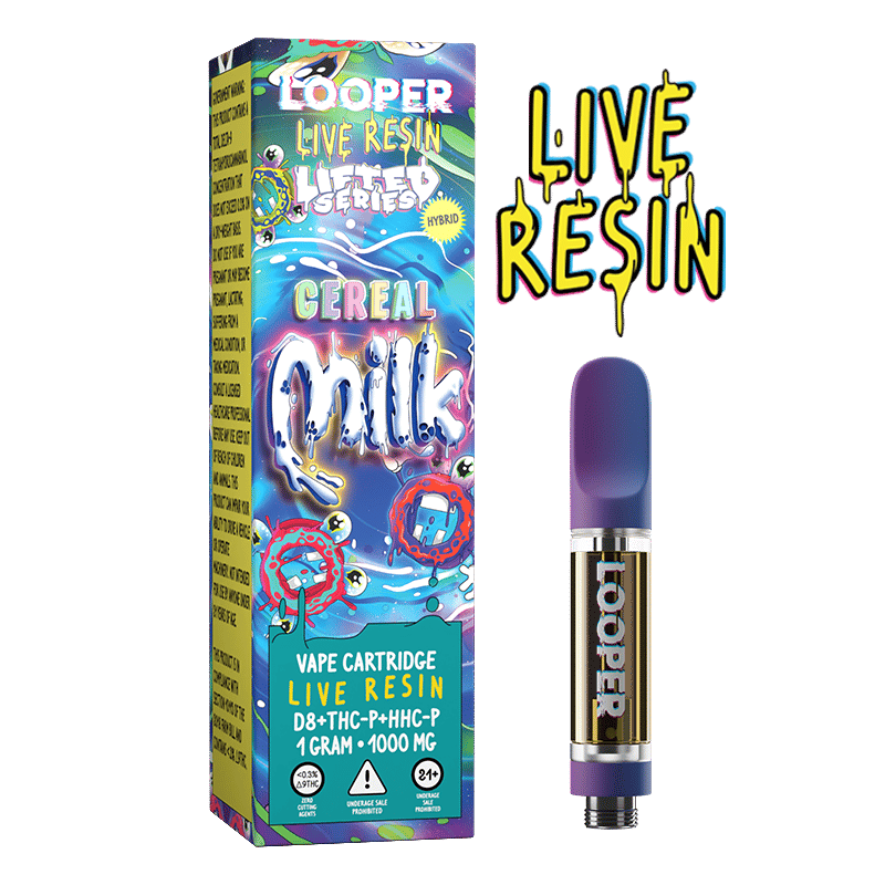 Looper Lifted Series Live Resin Vape Cartridge: Cereal Milk - Indakouch