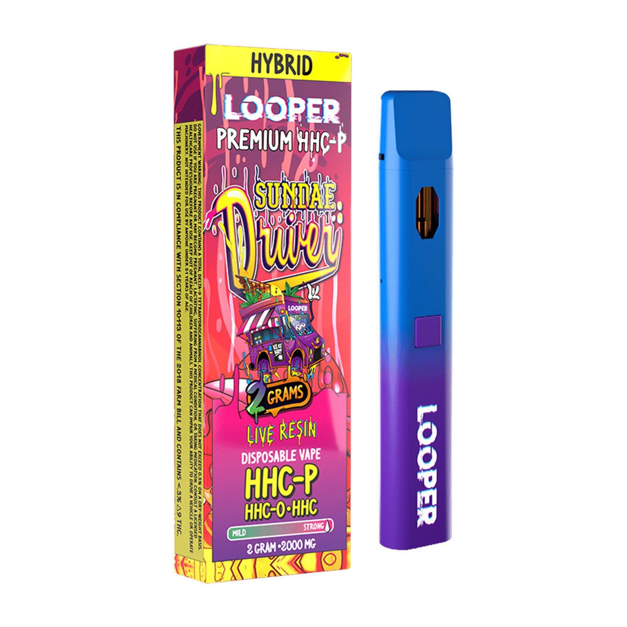 Looper Live Resin Sundae Driver Hybrid Premium Vape Pen 2G - Indakouch