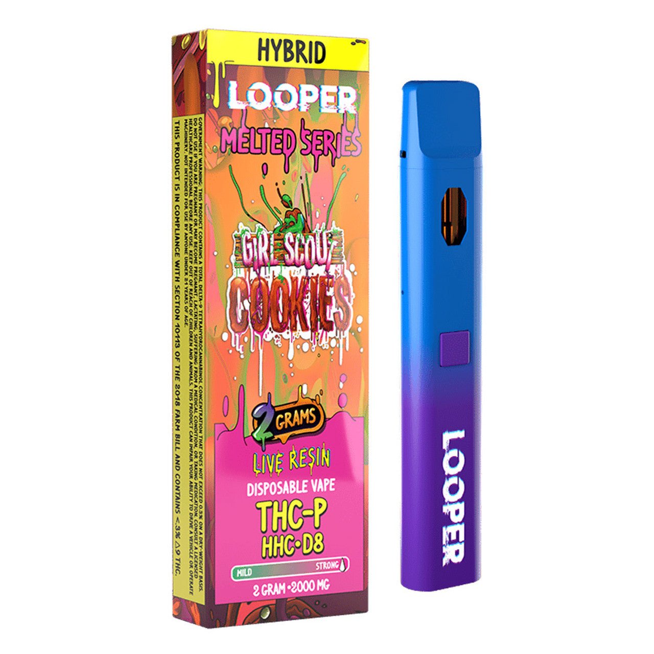 Looper Melted Series Girl Scout Cookies Hybrid Live Resin Disposable Vape Pen 2G - Indakouch