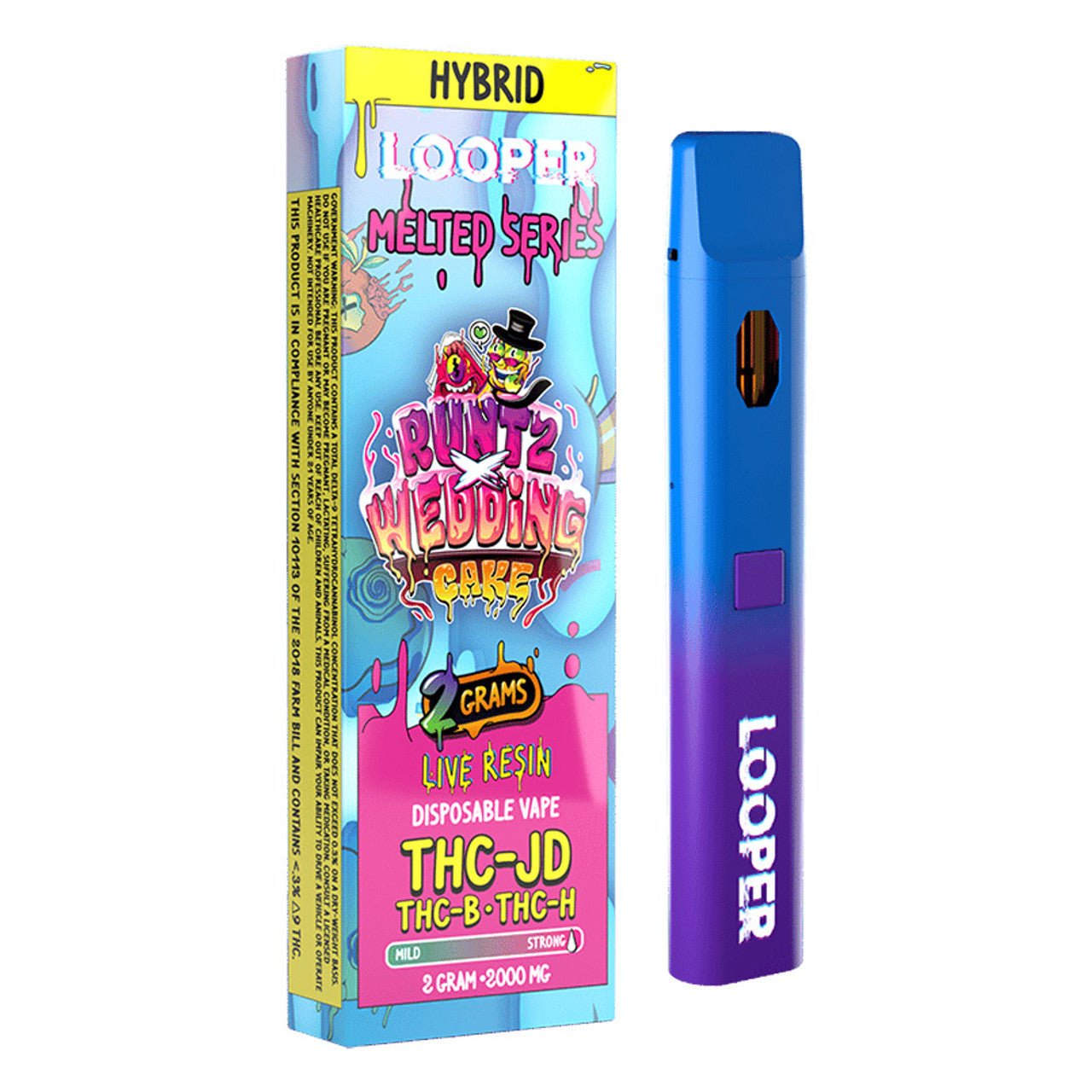 Looper Melted Series Live Resin Runtz x Wedding Cake Hybrid Disposable Vape Device 2G - Indakouch