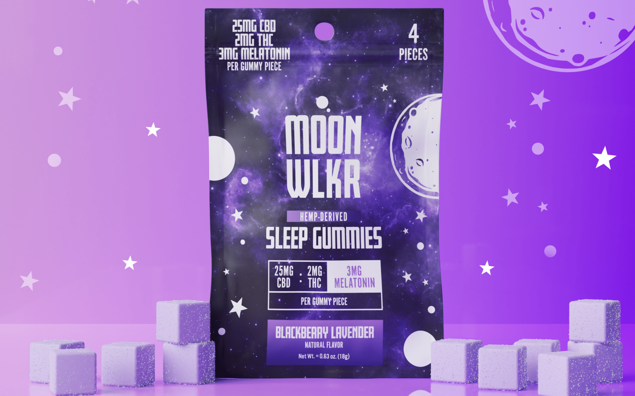 Moonwlkr - CBD : THC : Melatonin Sleep Gummies — Sample Pack - Indakouch