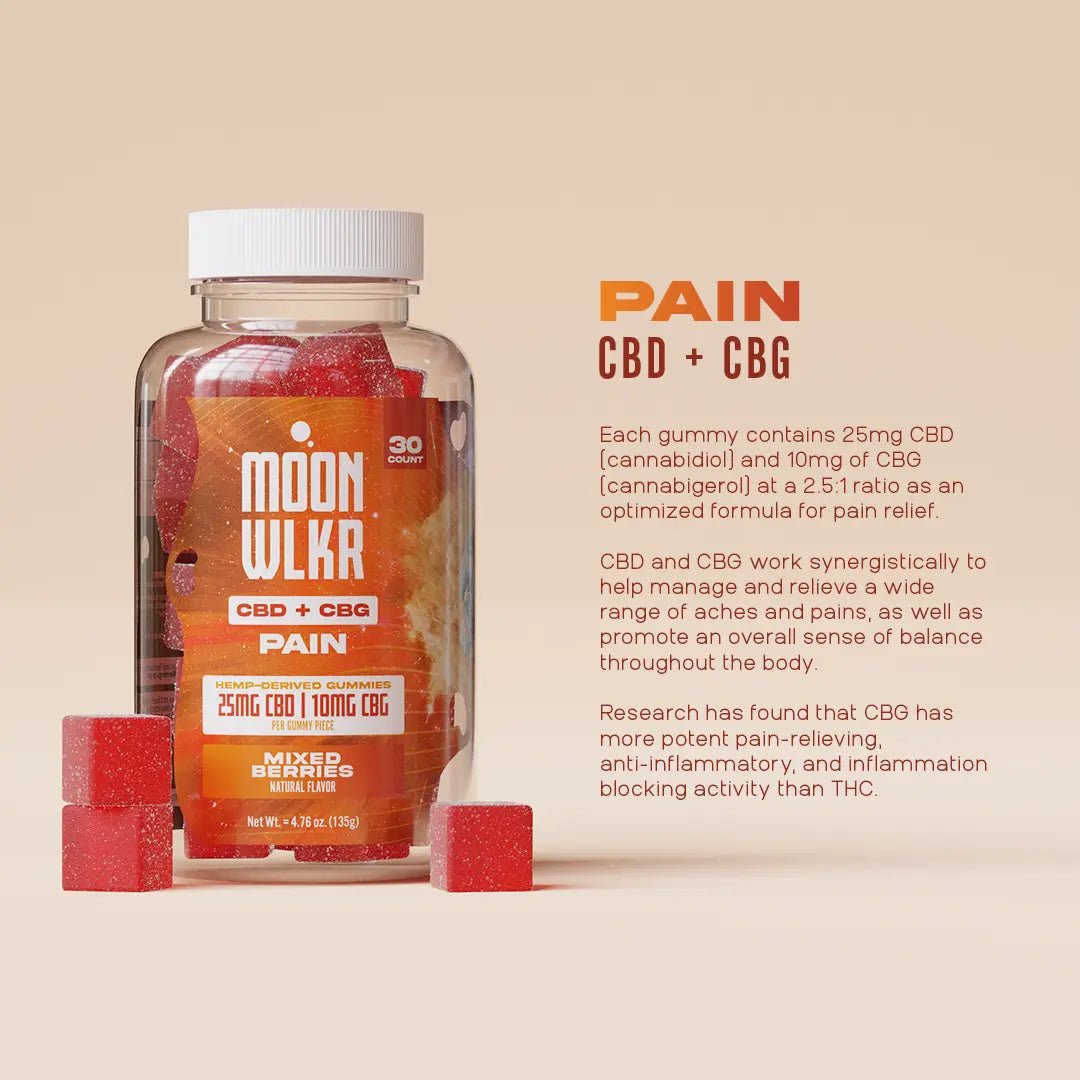 Moonwlkr - CBD:CBG Pain Relief Gummies — Mixed Berry - Indakouch