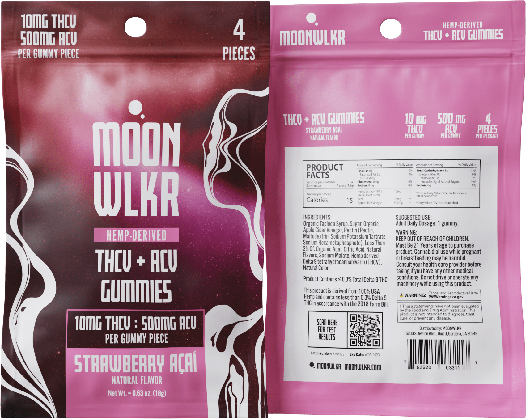 Moonwlkr - THC - V Gummies — Sample Pack - Indakouch