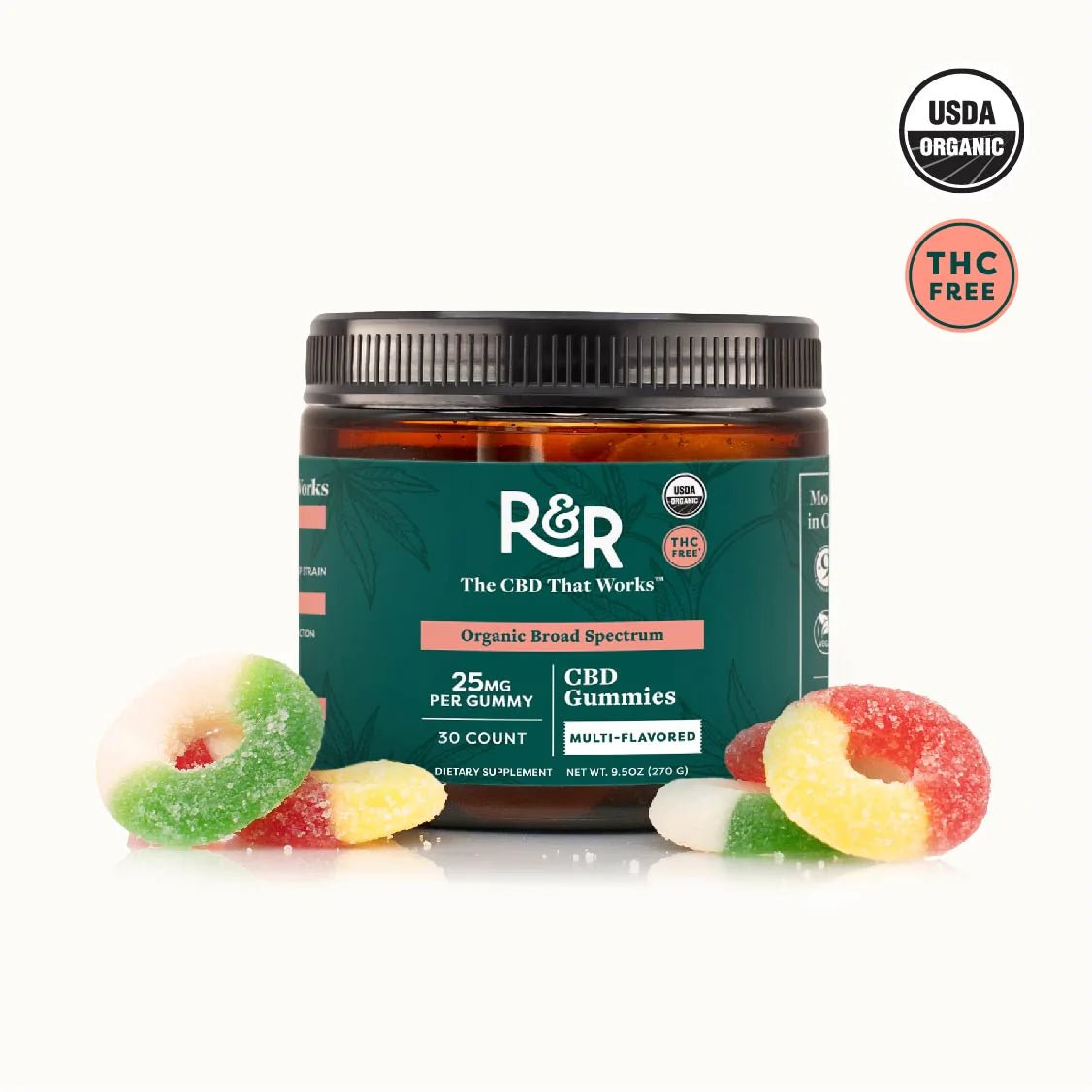 R & R CBD THC - Free Gummies 30ct - Indakouch