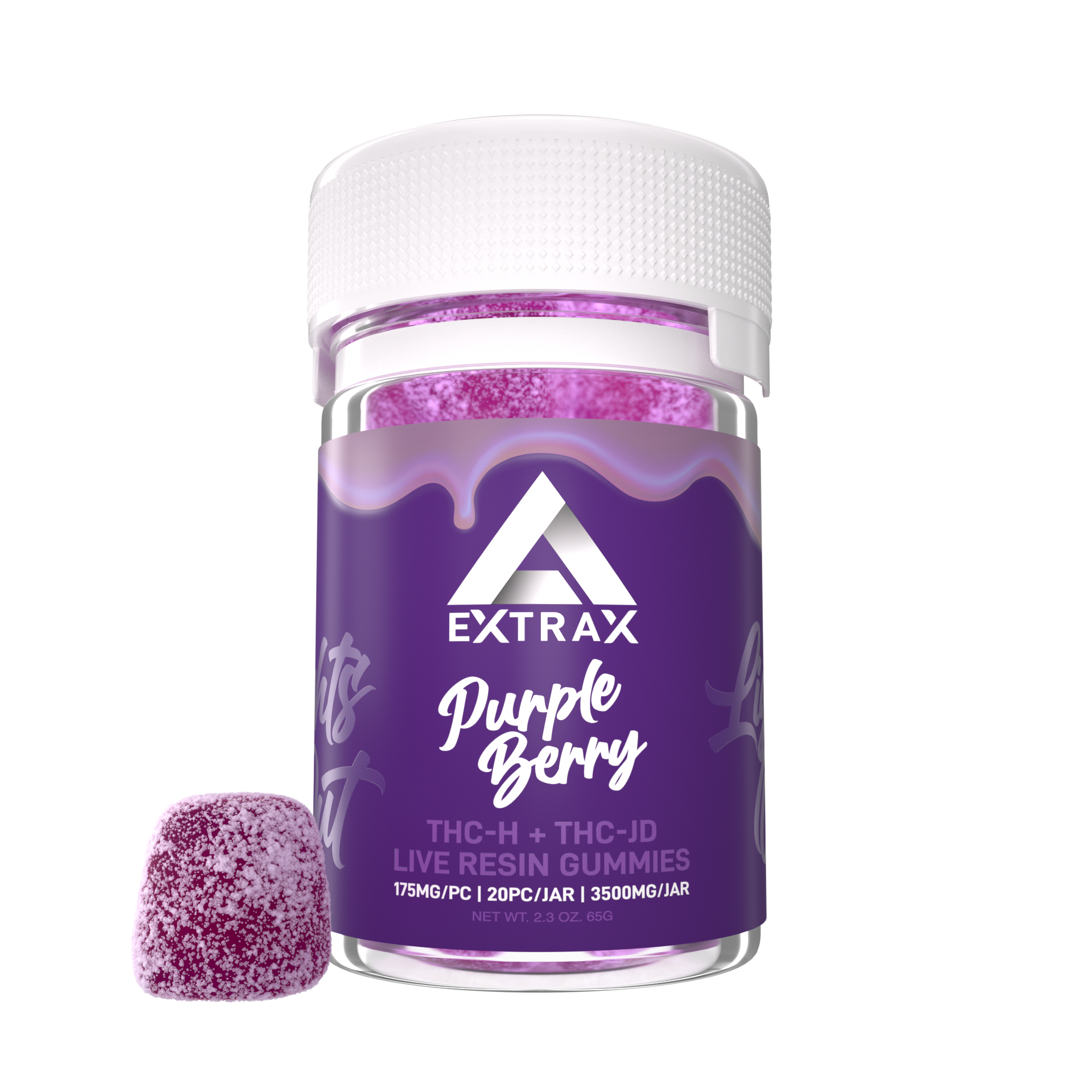 Delta Extrax Purple Berry THCh THCjd Gummies 3500mg - Indakouch