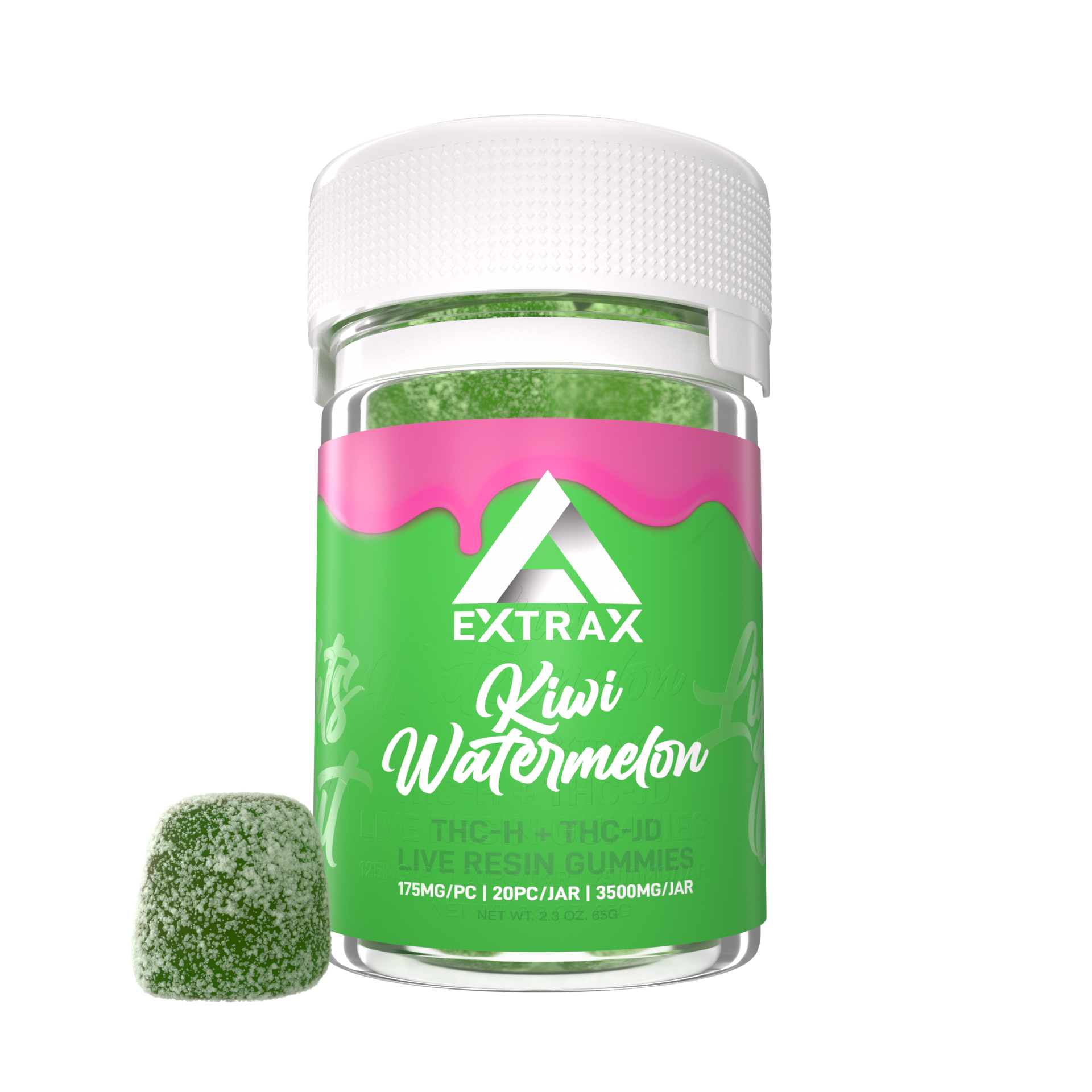 Delta Extrax Kiwi Watermelon THCh THCjd Gummies 3500mg - Indakouch