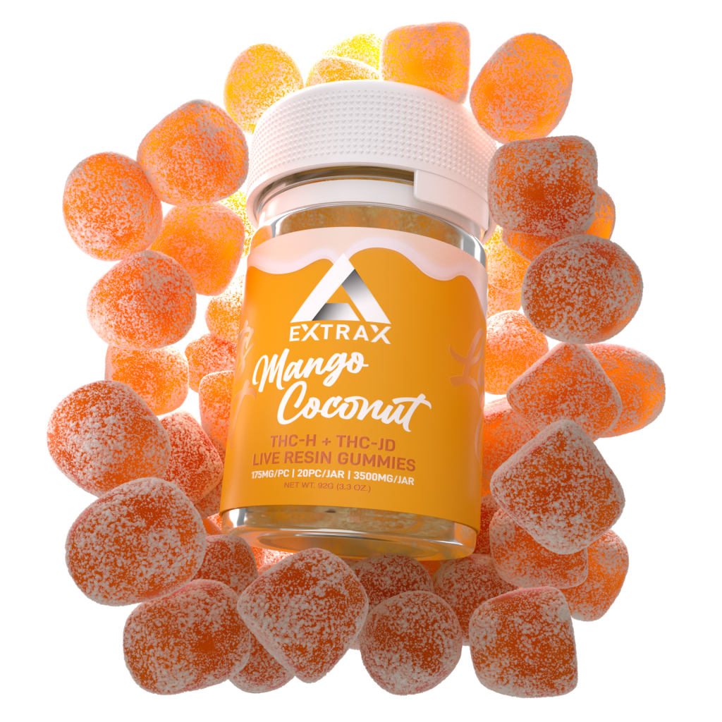 Delta Extrax Mango Coconut THCh THCjd Gummies 3500mg - Indakouch