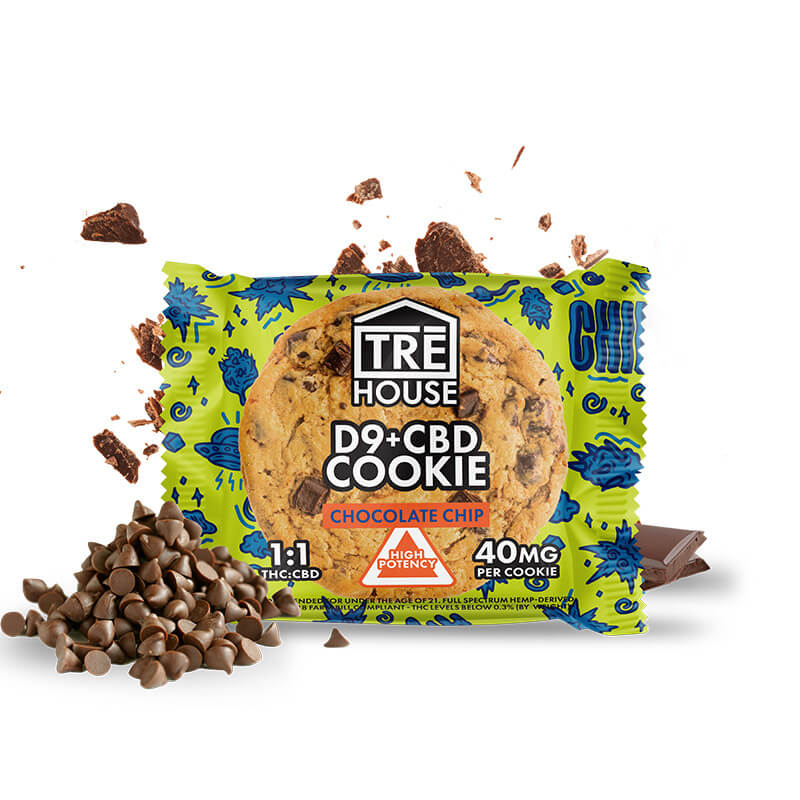 TreHouse Delta 9 + CBD Chocolate Chip Cookie – 1:1 - Indakouch